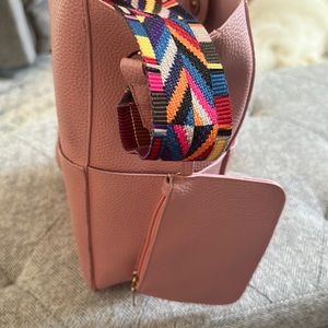 Pink leather purse